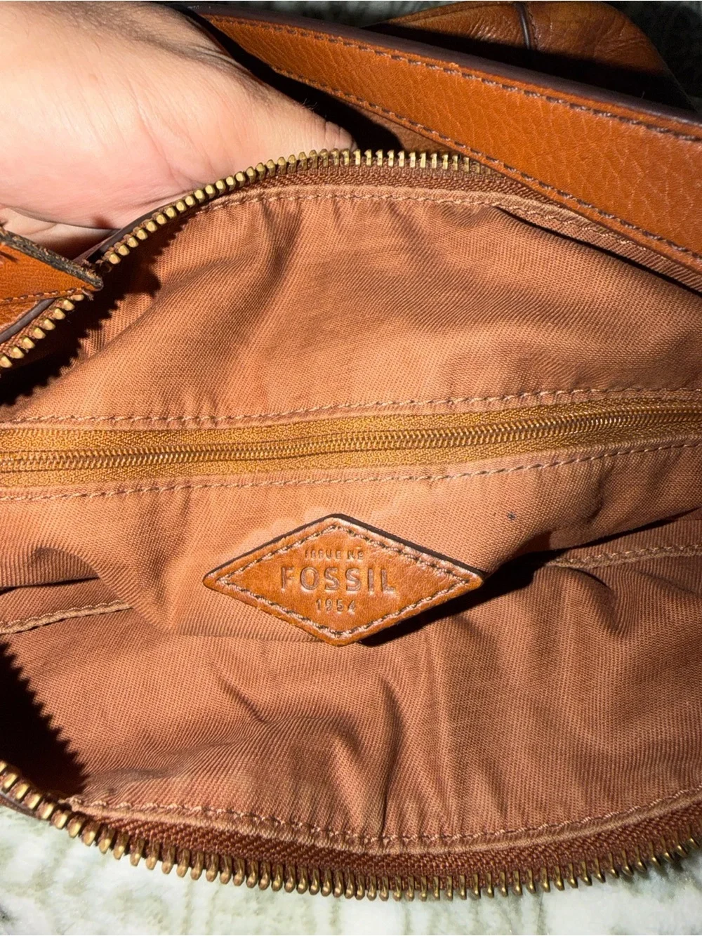 Fossil Emerson Brown Leather Hobo Bag